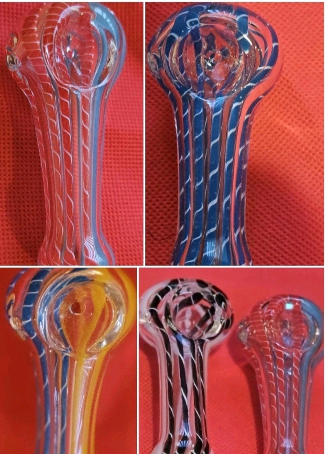 6 Pack 3” 3.5 “INCHTobacco Smoking THICK HEAVY Glass Hand Pipe