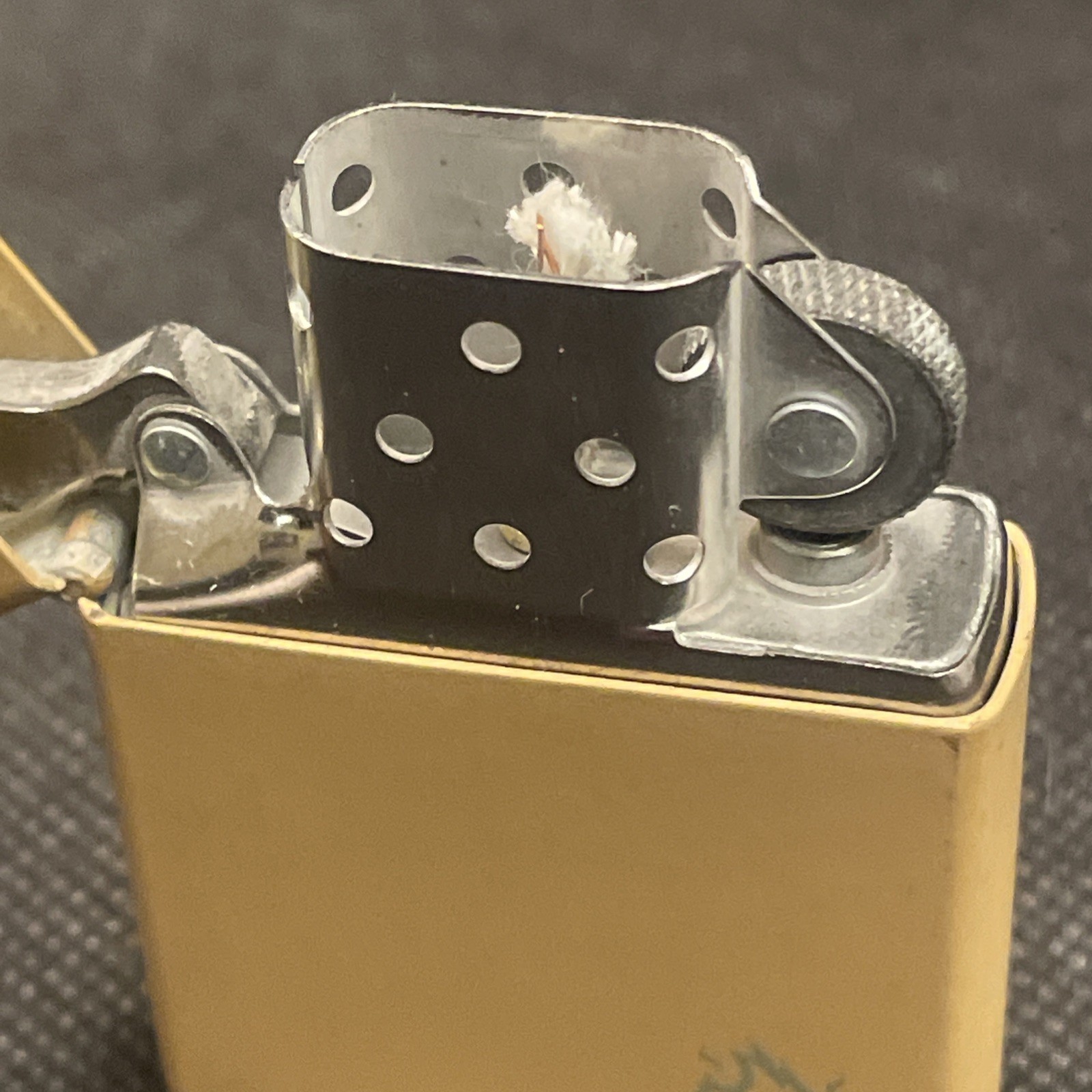 1990 Zippo Lighter Beige Mustard Color Nice Condition Need Flint
