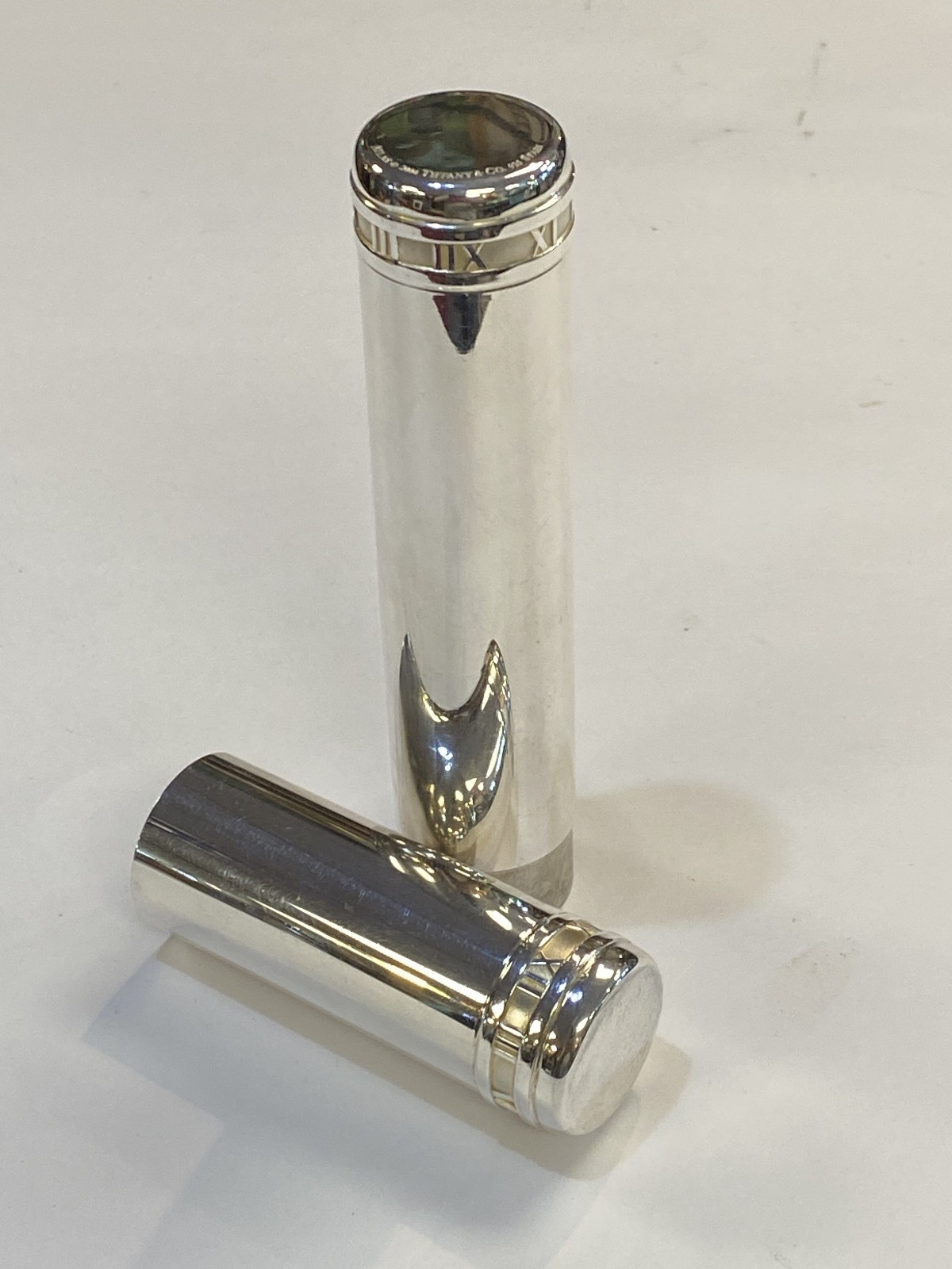 TIFFANY & CO. 2004 SPAIN Roman Numeral Solid Sterling Silver 925 Cigar Tube Case