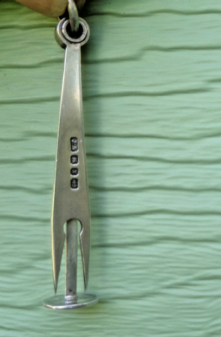 Silver Pipe Tamper Tool Antique Victorian Sterling hallmark 1897 Birmingham