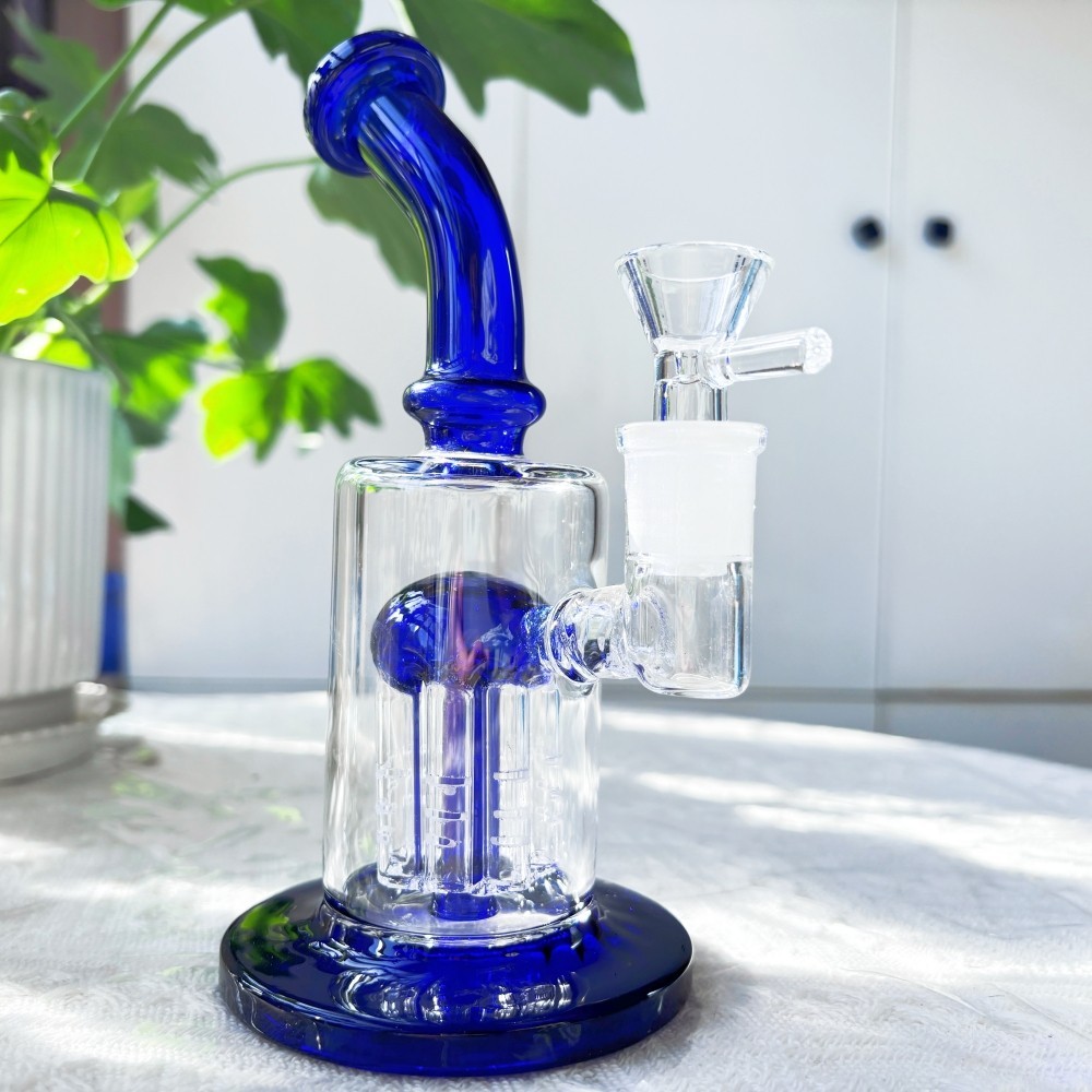 Premium 7” Tree-Arm Perc Glass Bong Smoking Bubbler Pipe w/ 14mm Bowl USA Stock