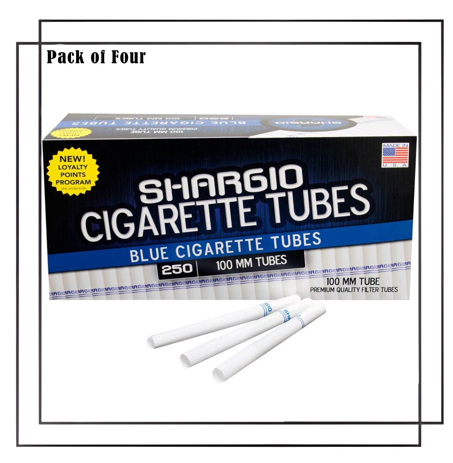 Shargio Blue 100s Cigarette 250ct Tubes 4pack