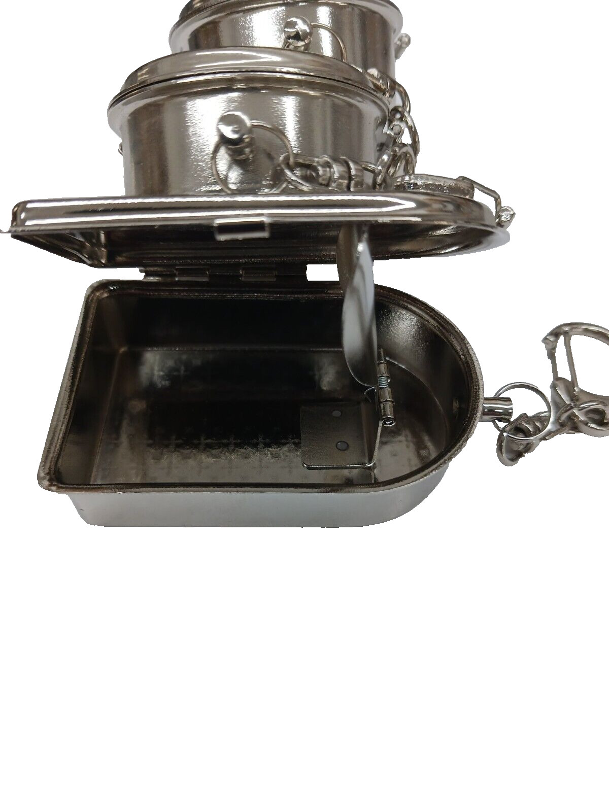 One piece portable metal mini cigarette ashtray with keychain multi images 70007