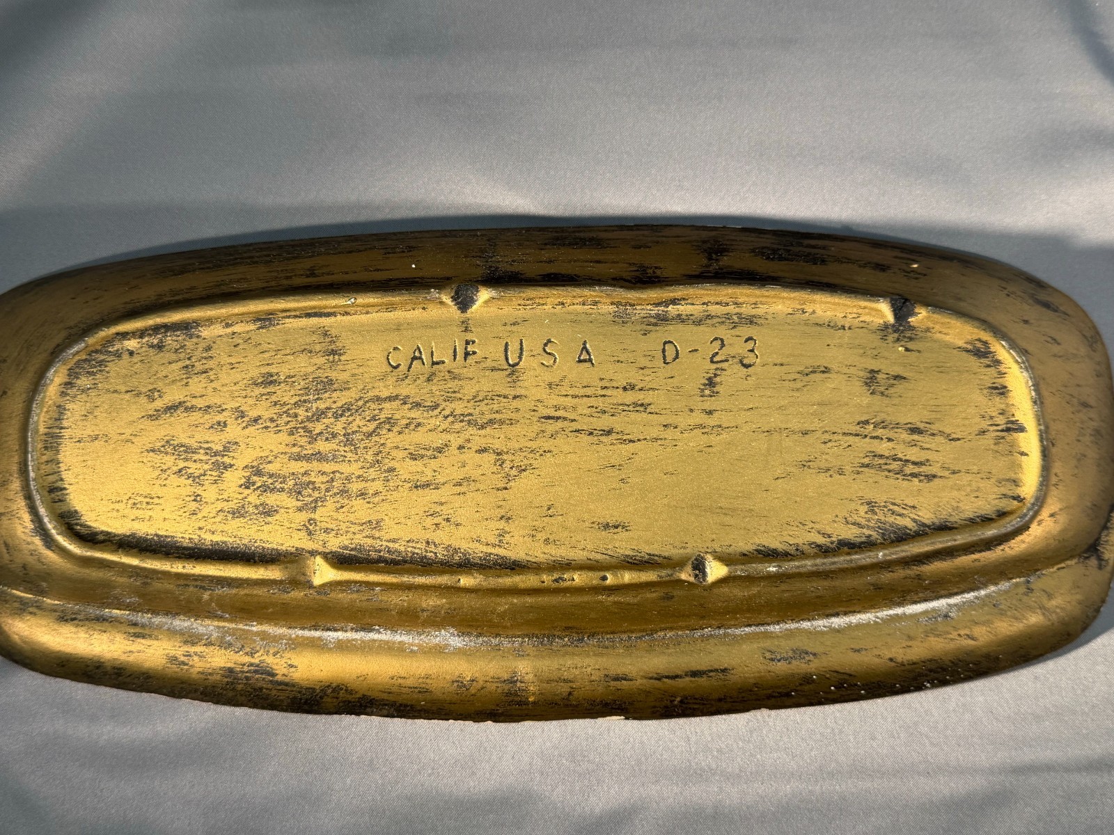 Vintage California D23 USA Pottery Orange Lava Acid Glaze Atomic Age Ashtray MCM