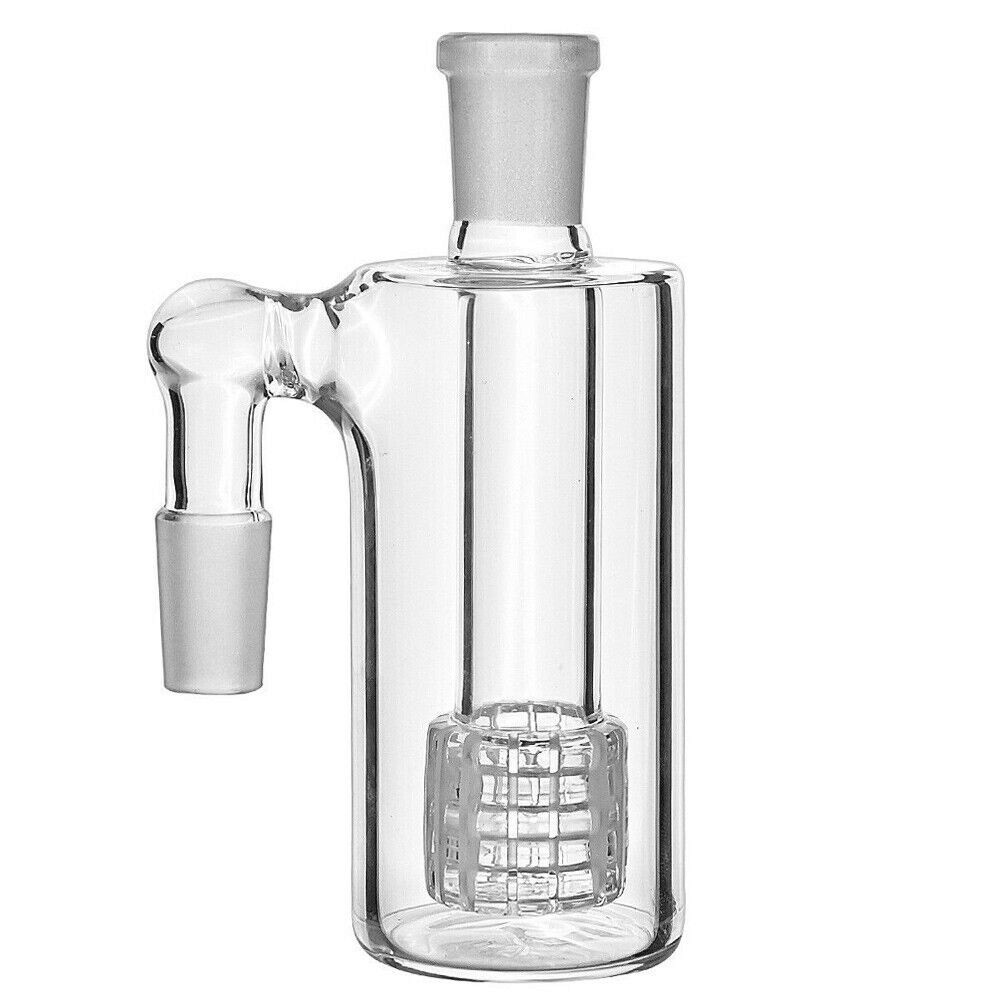 18mm Ash Catcher 90 Degree Glass Mini Water Bong Clear Thick Pyrex Glass Bubbler
