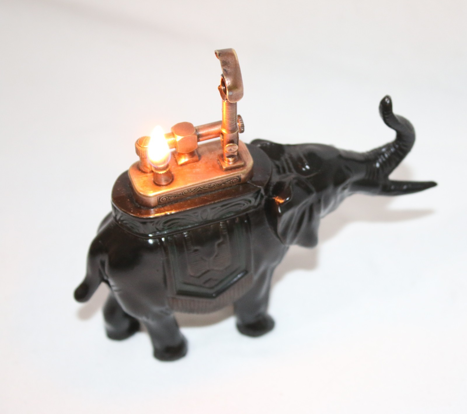 Antique Cast Iron Elephant Table Lighter 1930s Working Order 🔥