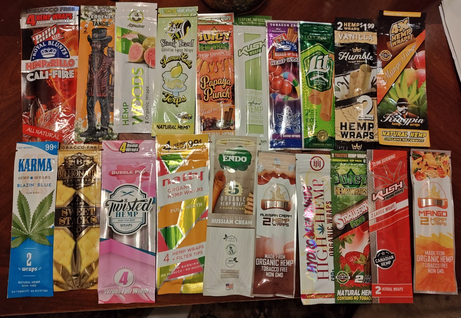 Ultimate Brand Flavor Variety Herbal Wraps/Papers 20 packs/51 pc Royal Twisted A