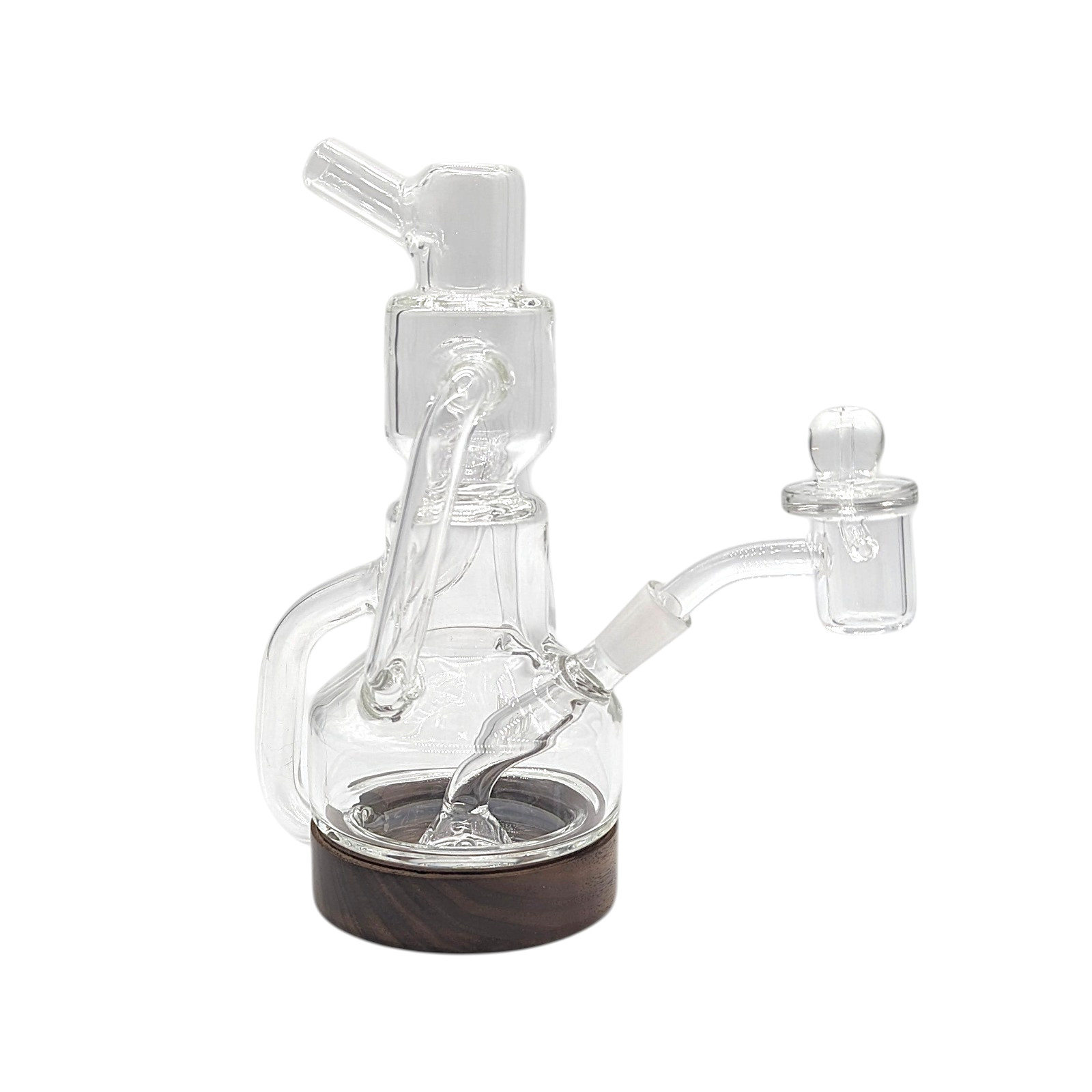 MJ Arsenal Glass Tobacco Smoking Waterpipe Quartz Bowl Walnut Accent