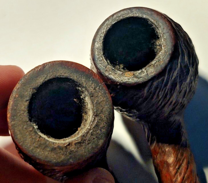 2 Vintage Estate Tobacco Pipes : Mountain Club No. 335 & 106 Made France