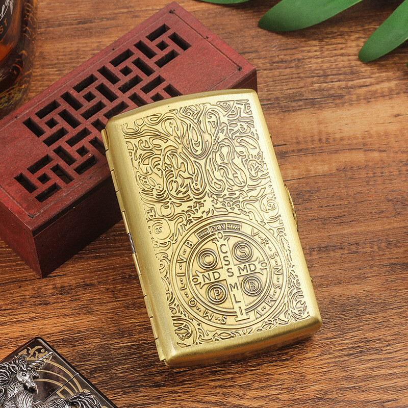 Vintage Copper Portable Constantine Cigarette Case Holder Box Storage Box 12s