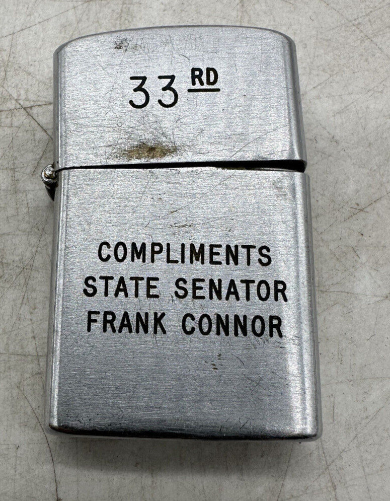 Senator Frank Connors 33rd District Metal Lighter No Brand Japan Non-Working