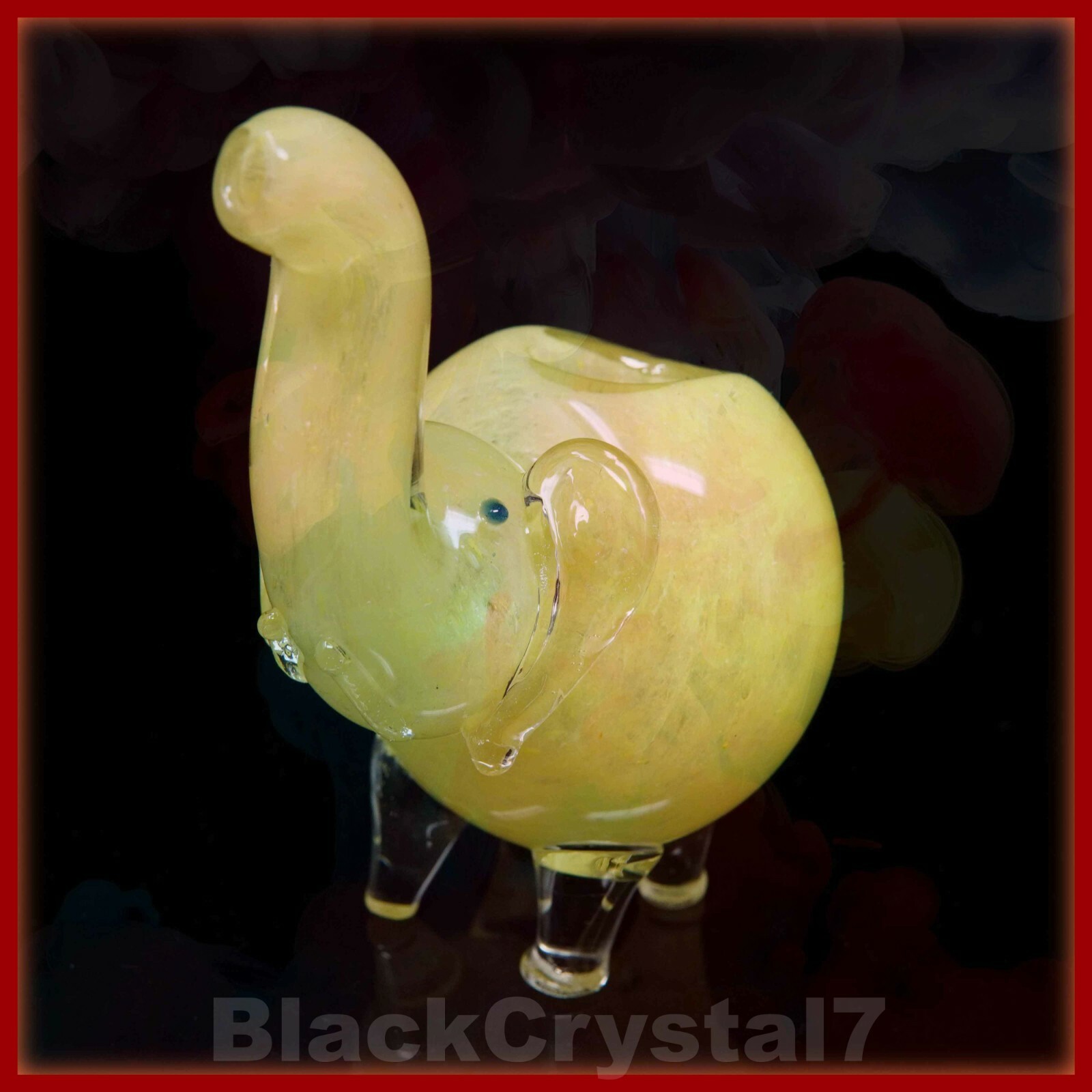 4.5 in Handmade Giant Neon Elephant Animal Tobacco Smoking Bowl Glass Pipes