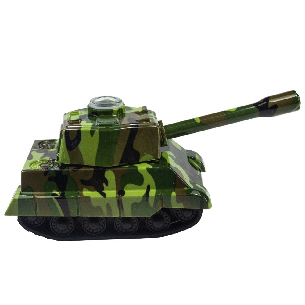 Camo Tank 4pc Metal Herb Spice tobacco Grinder with pipe glass bowl Novelty gift