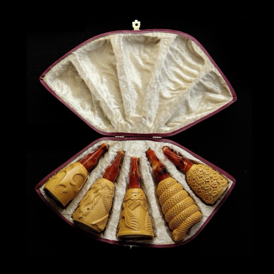 Fancy CIGAR HOLDER Set Of 5 HANDMADE CASE#1741 40 To 60 Gages 16-18-20-22-24 MM