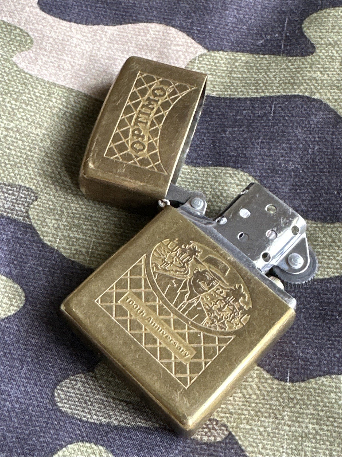 2000 Vintage Zippo Lighter – Optimo Cigar 100th Anniversary – Solid Brass