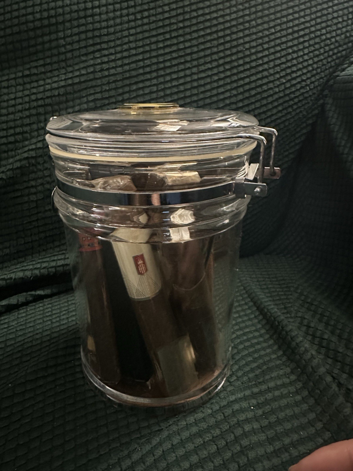 Acrylic Cigar Humidor Jar/case/with Humidifier and Hygrometer,humidor Can Hol…