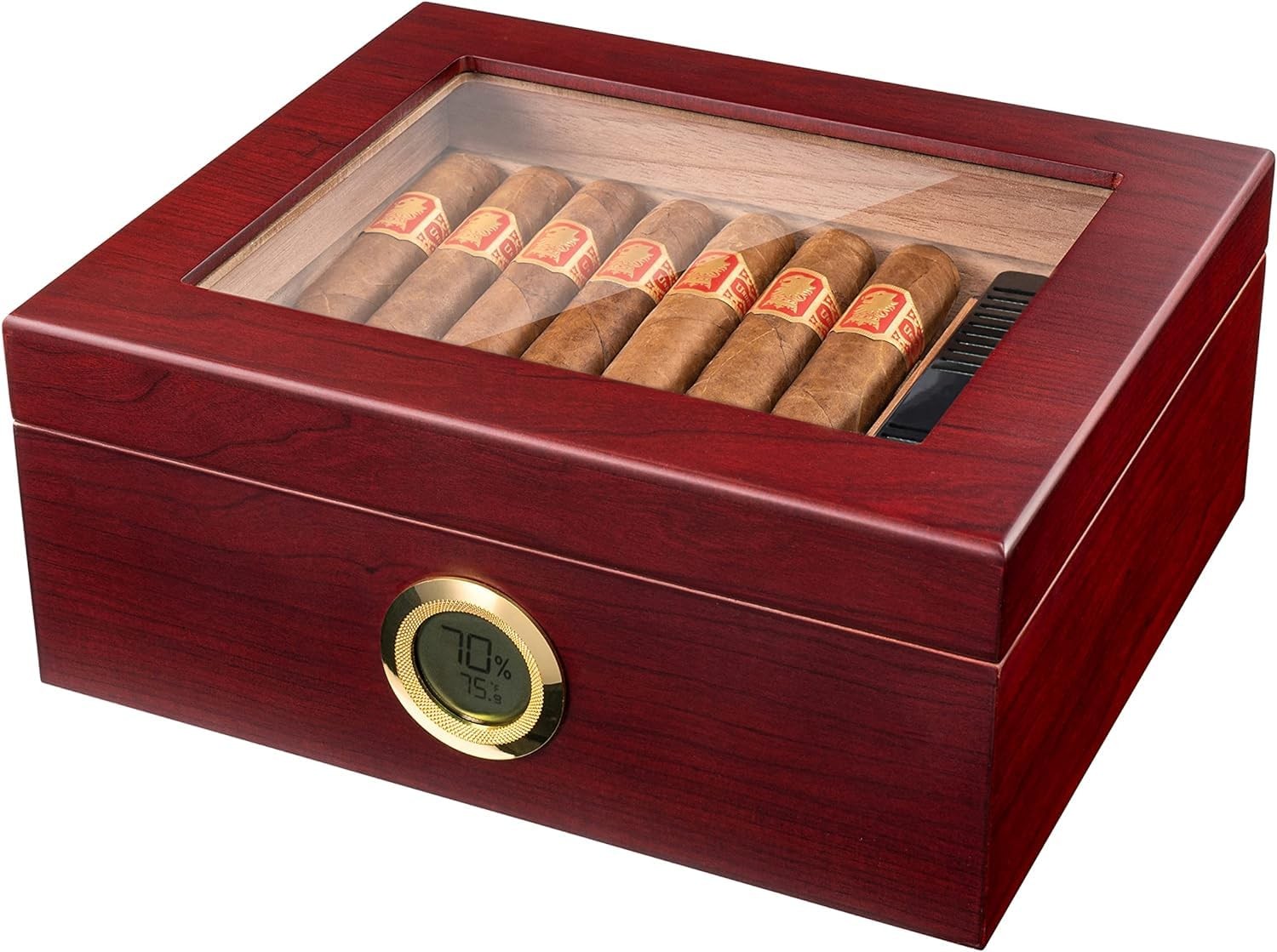 Premium Cigar Humidor for 25-50 Cigars – Elegant Humidor humidor with Hygrome