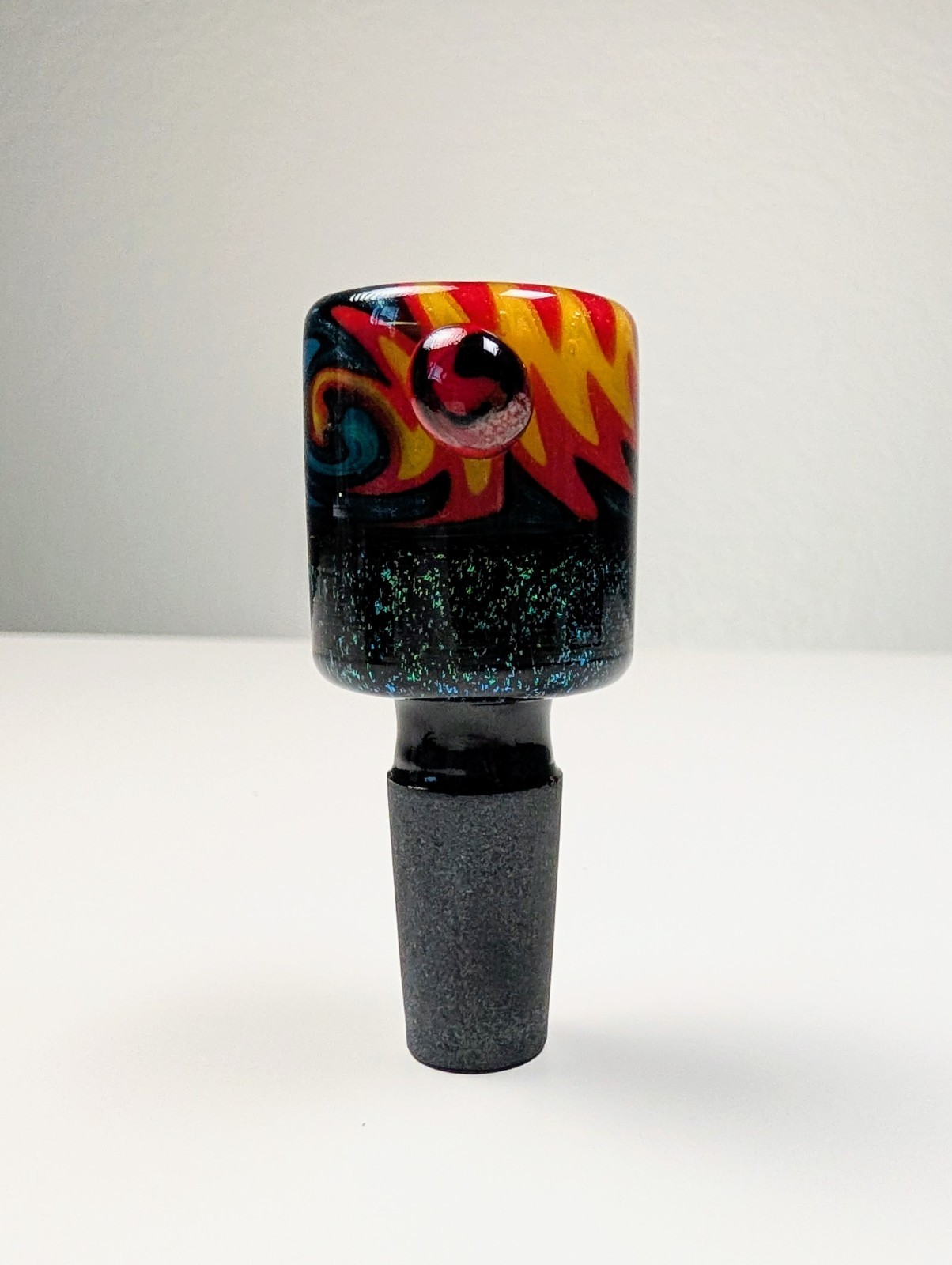 14mm Fire & Ice Dichro Wig Wag Quality Glass Bowl Slide Bong Water Pipe Hookah