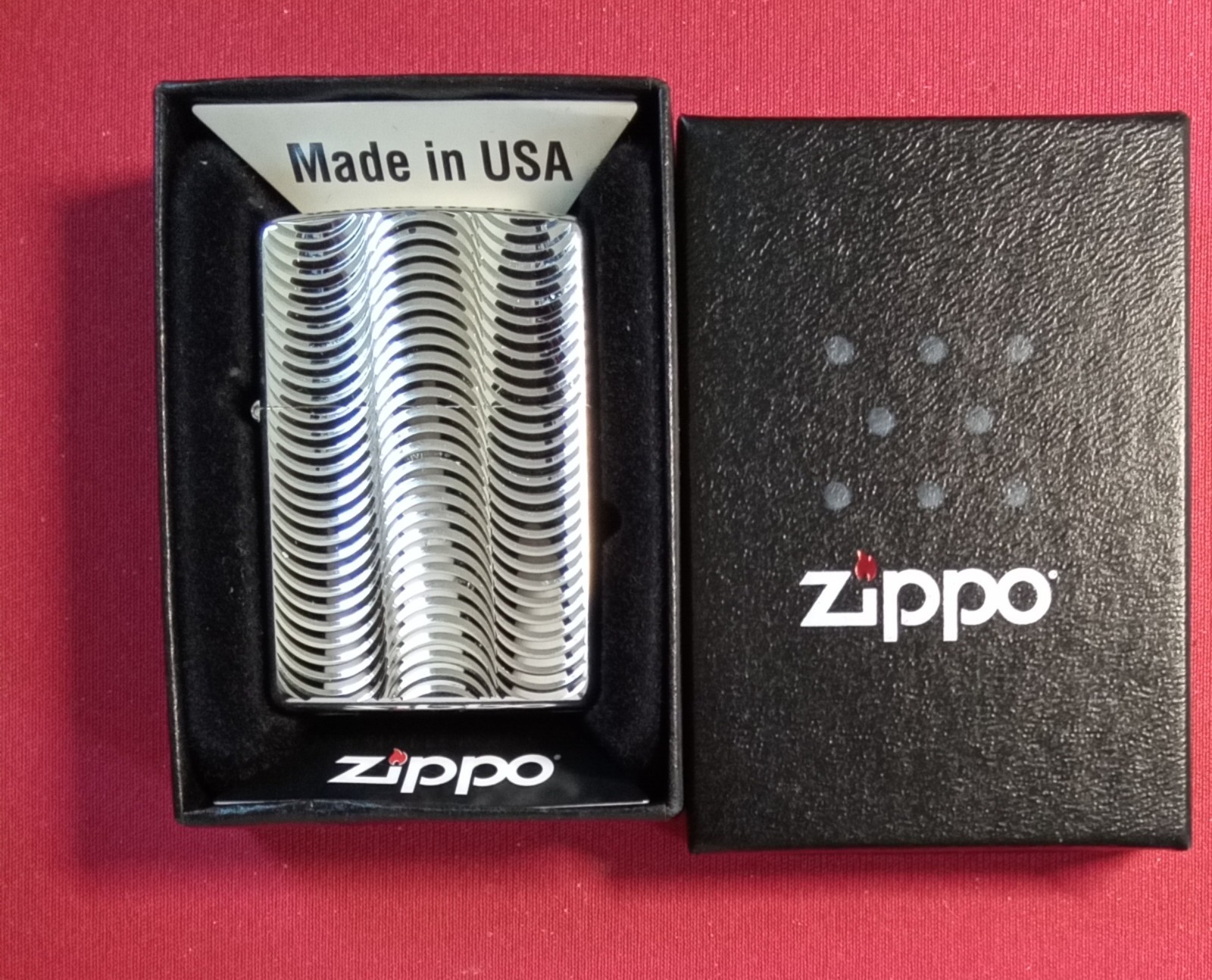 Zippo Lighter High Polished Chrome Wavy Design