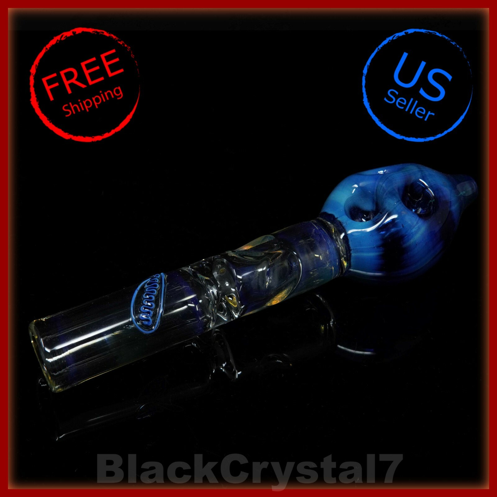 8″ Handmade Triple Bowl Cosmic Trip Steam Roller Tobacco Smoking Bowl Glass Pipe
