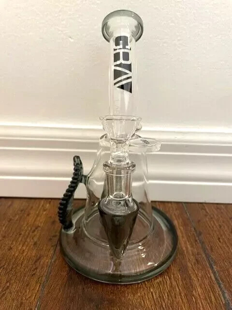 7.5″ GRAV Black Glass Hookah Water Pipe Floating Perc 14mm Quality Glass