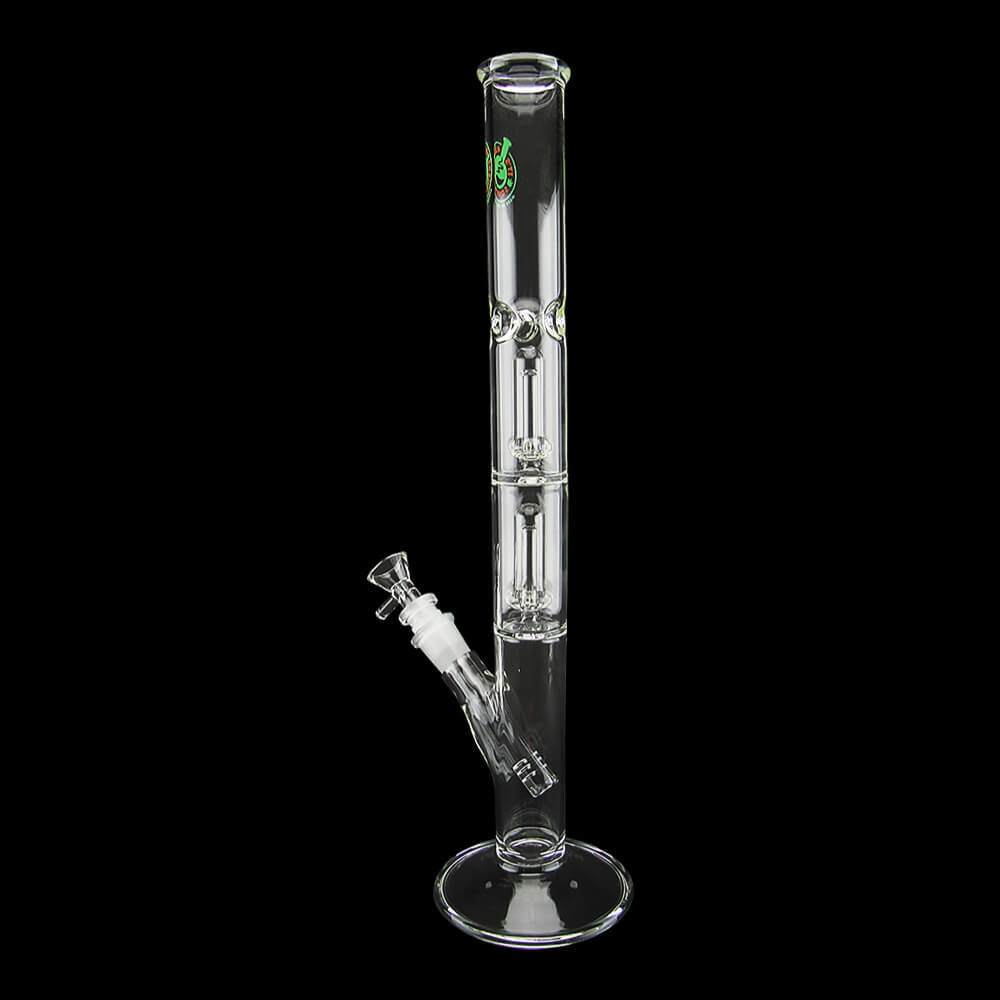16” Double Showerhead Perc Straight Tube Water Pipe