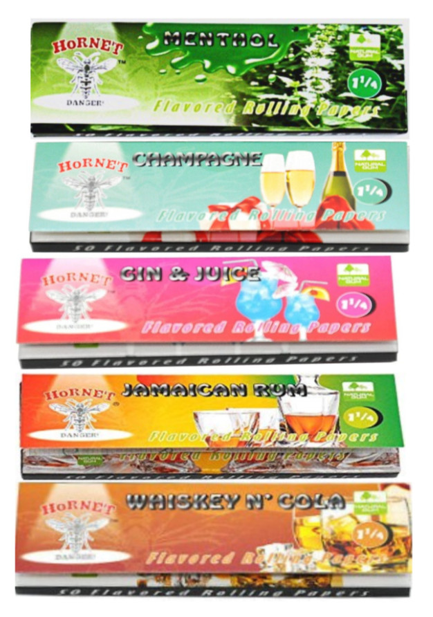 5x Juicy Flavored 1 1/4 Rolling Papers Variety Bundle #4 Hornet 50Lvs USA SHPD!