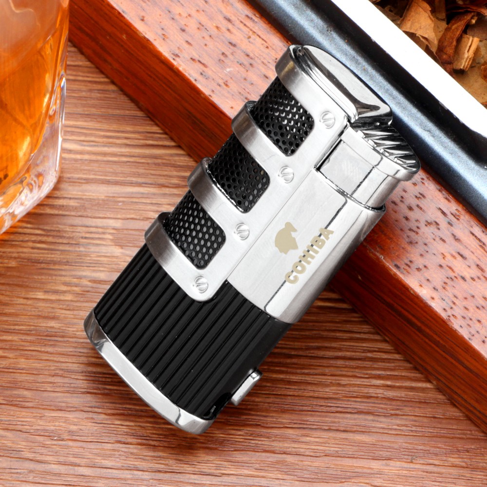Galiner 3 Jet Torch Flame Cigar Lighter With Punch Adjustable Windproof Gift Box