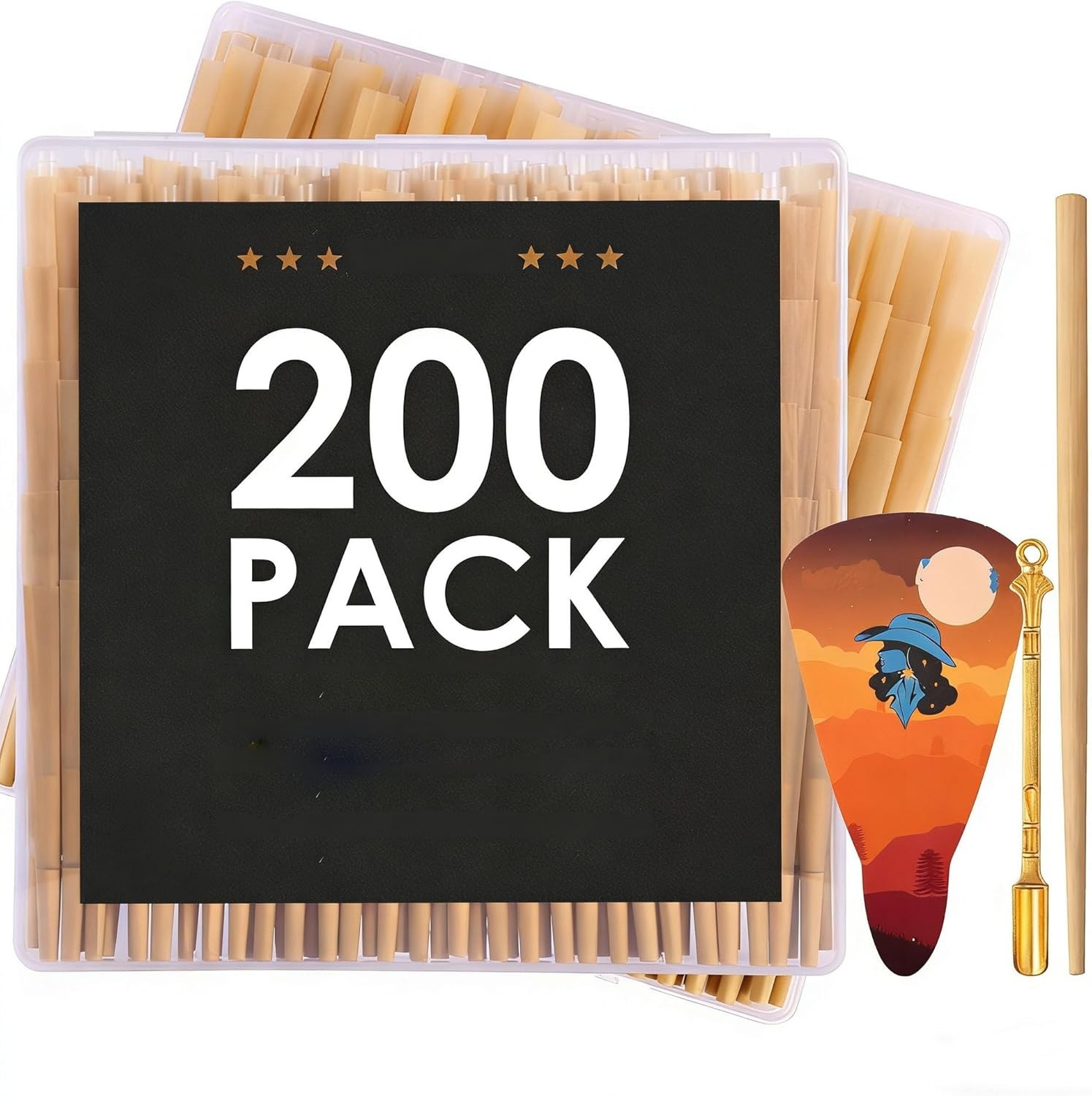 200-Count King Size Pre-Rolled Cones Rolling Paper, 108mm Slow Burning Papers