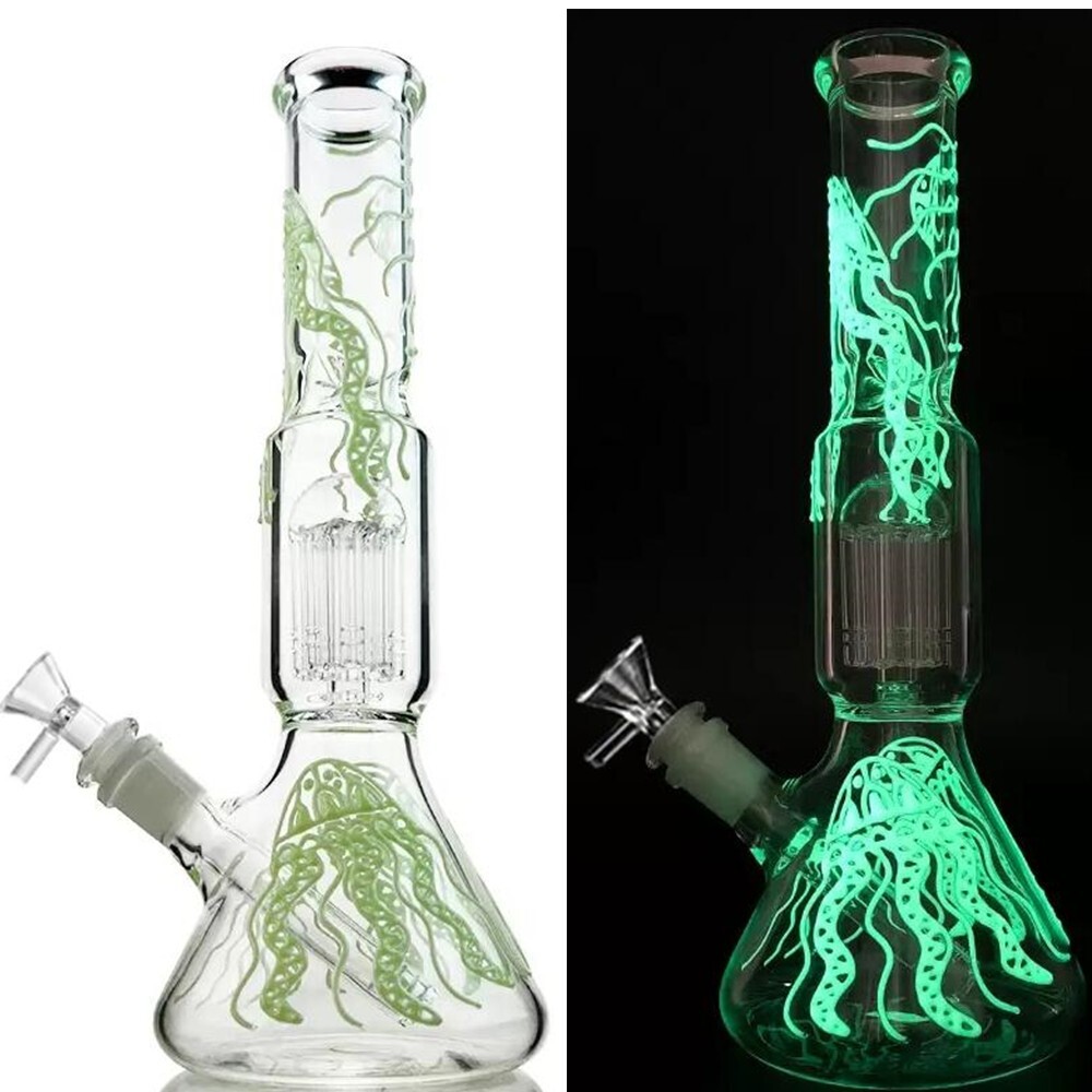 12.5″ Tornado Clear Glass Bong Heavy Percolator Bong Water Pipe Hookah 14mm Bowl