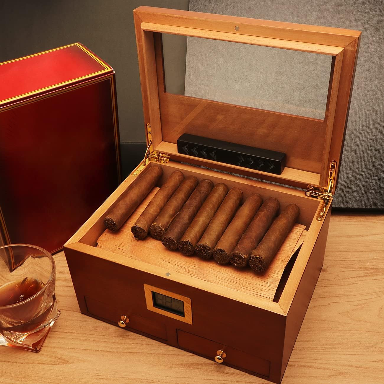 Cigar Humidifier, Cigar Humidor Humidifiers, Black Cuboid Humidor Humidifier (S)