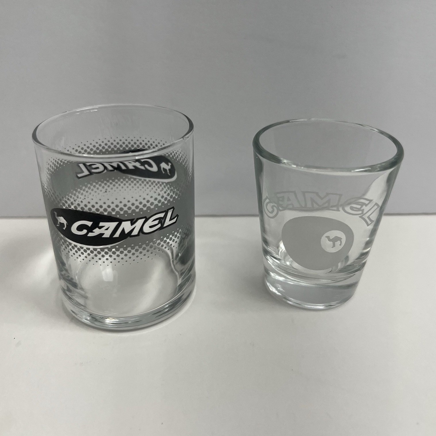 Camel Logo Branded Glassware Lot – Shot Glass Set Of 2
