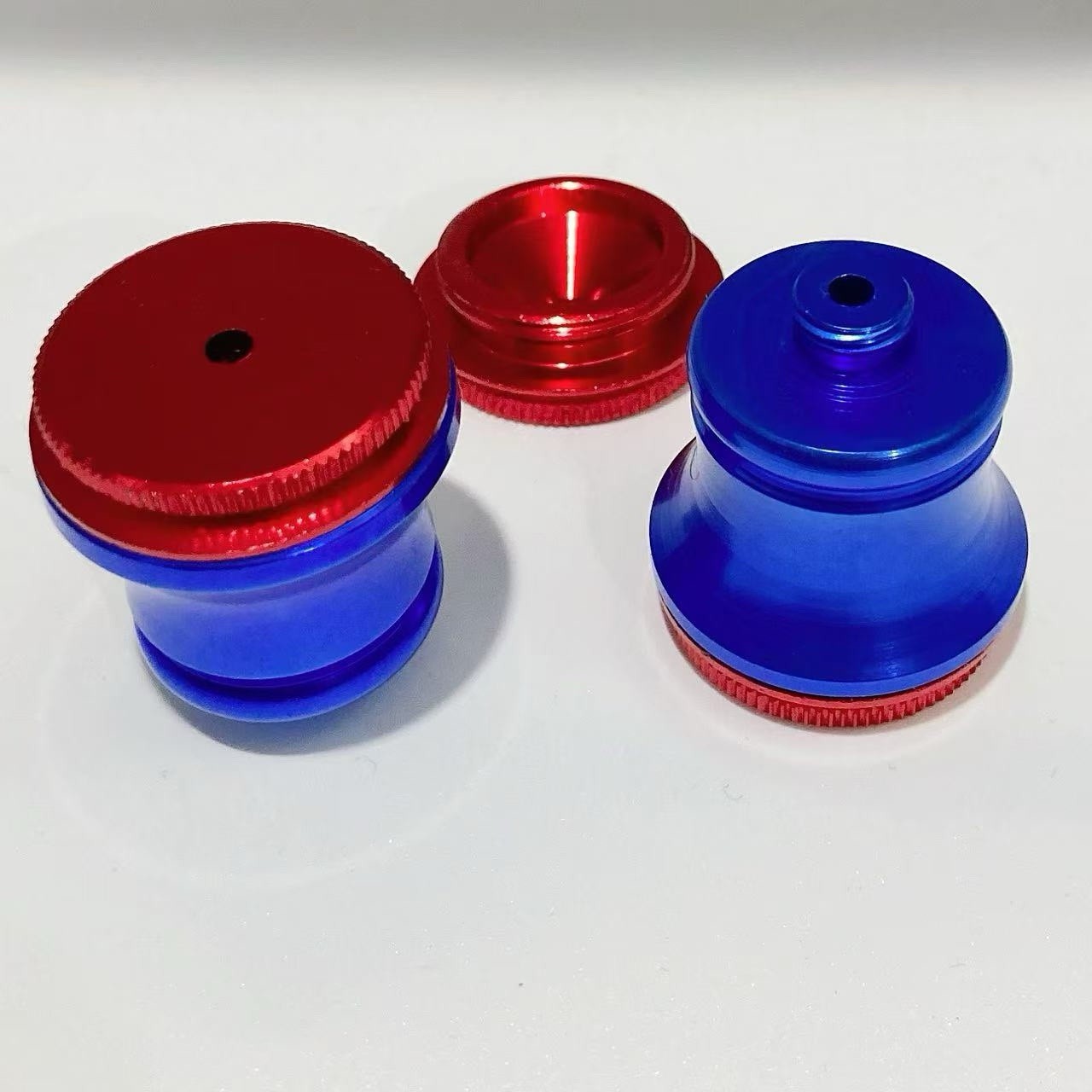 A Set of INHALE®️2 Pcs Anodized Extra Large Bowls And Caps +1 Xtra Cap