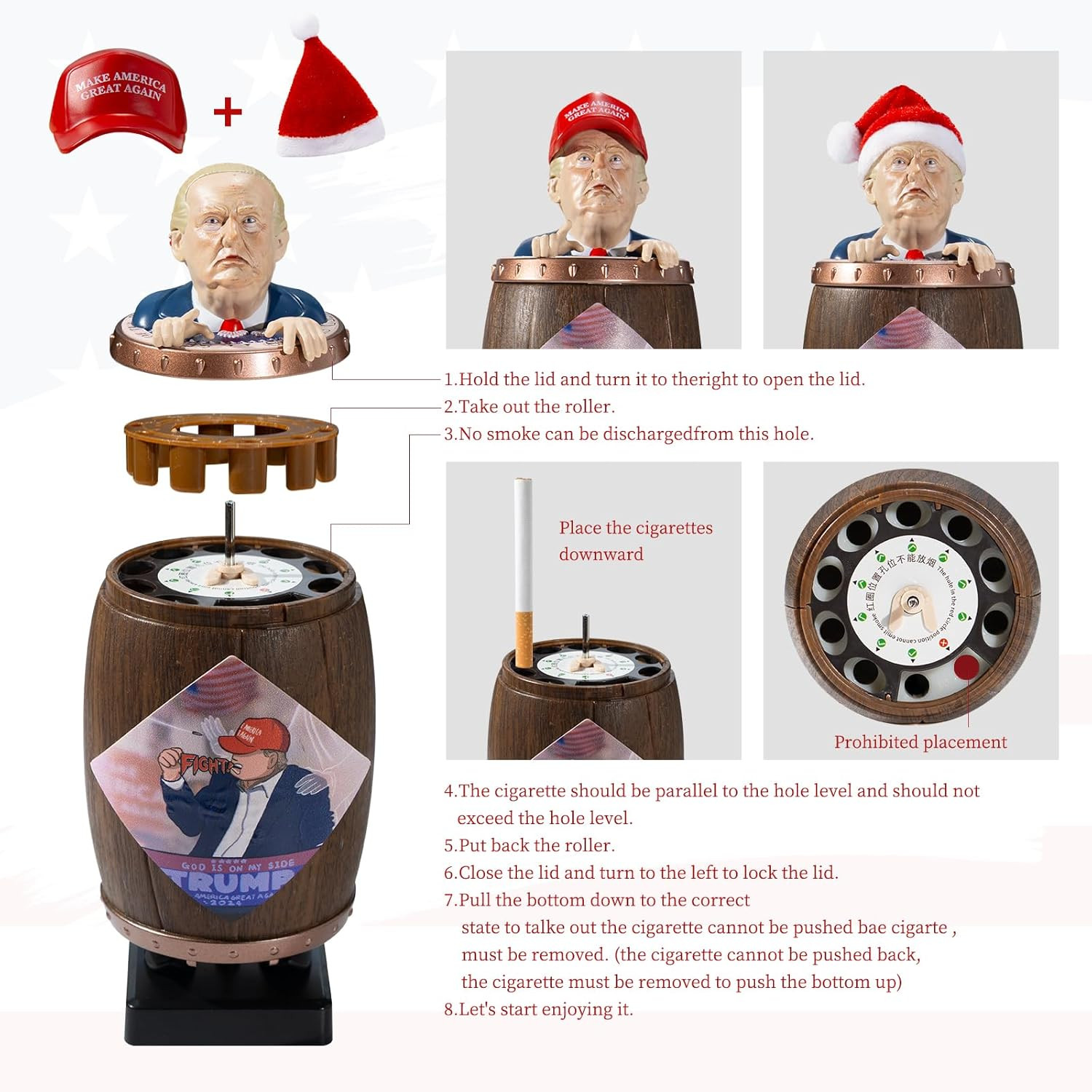 Trump Cigarette Dispenser, Cigarette Case, Funny & Quirky Cigarette Dispenser, F