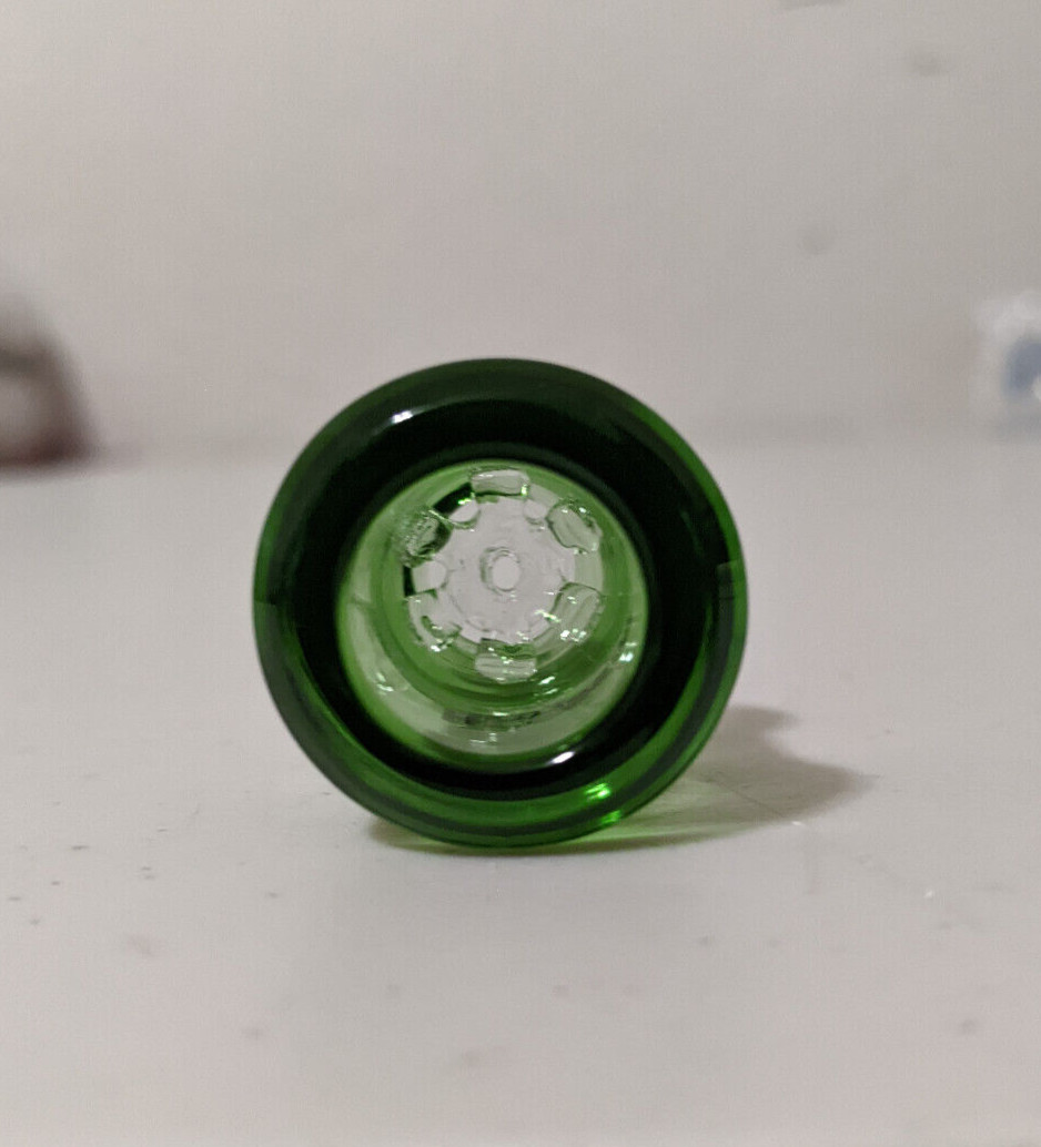14mm Glass Thick Screen Slide BOWL Male for Water Pipe Bong (1 – ONE) Green
