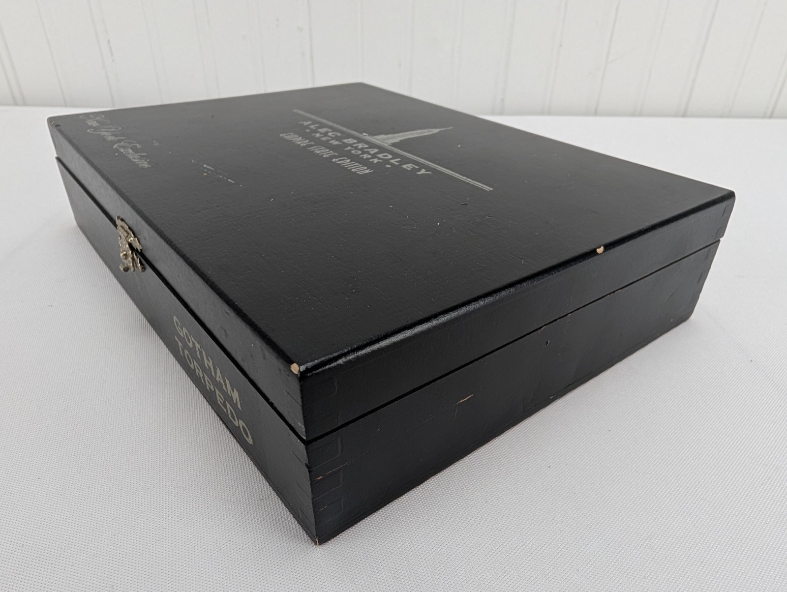 Empty Cigar Box Alec Bradley New York Empire State Edition Exclusive Wood Black