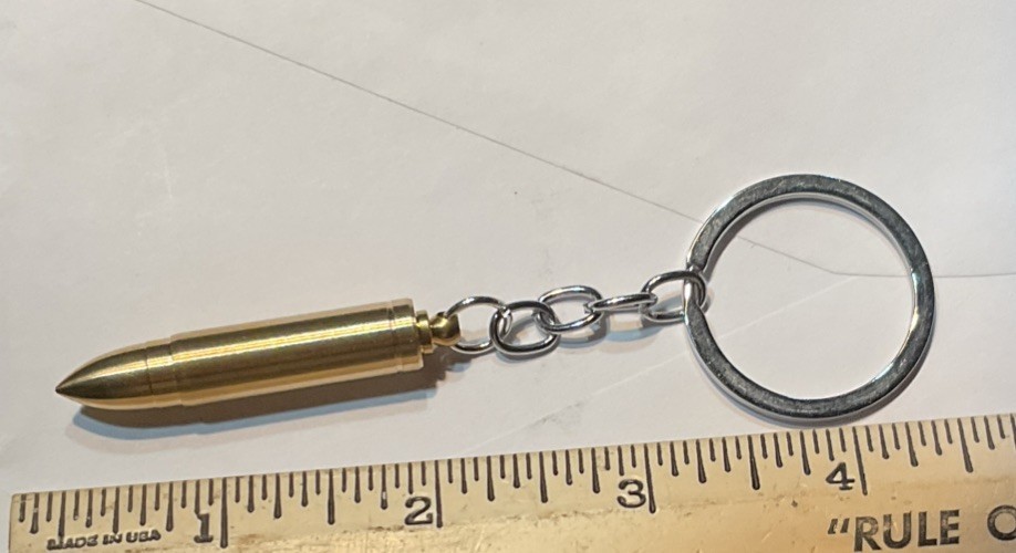 Brass 1.75” Figural Storage Box W/ Mini Stealth Spoon Keychain Unique Tool
