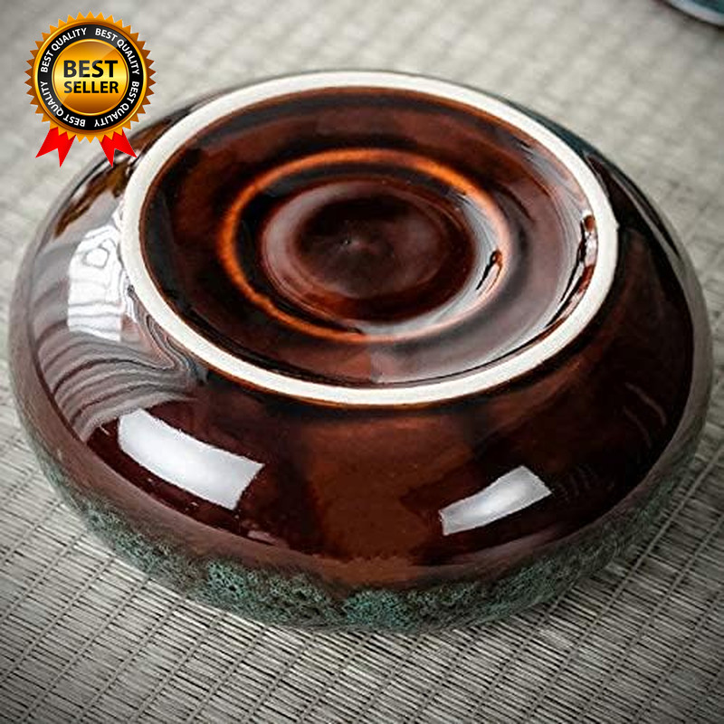 5.7″ Ceramic Ashtray with Lids Windproof Cigarette Ashtray for Indoor or Outdoor
