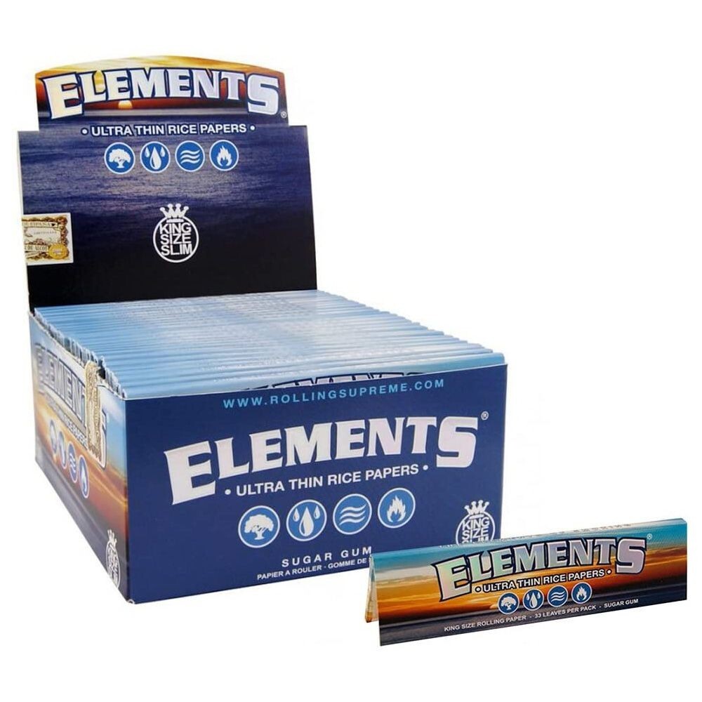 ELEMENTS Slim King Size ULTRA THIN RICE Rolling Paper – total 1600 Papers