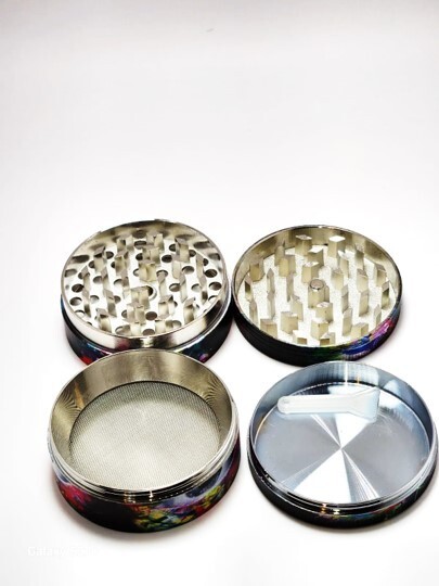 Tobacco Herb Spice Grinder 4 pcs Alloy Smoke Metal 1.5 in- Crusher EYES Design
