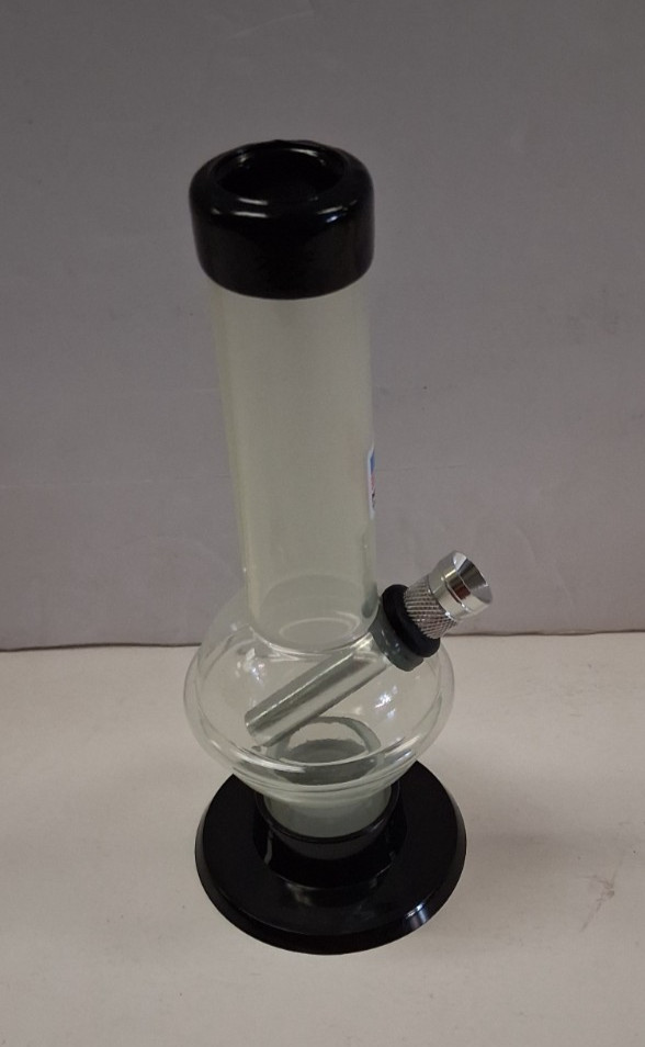 6″ ACRYLIC PLASTIC RINGED BUBBLE THUMB CARB WATERPIPE BONG HOOKAH WHITE 1″M