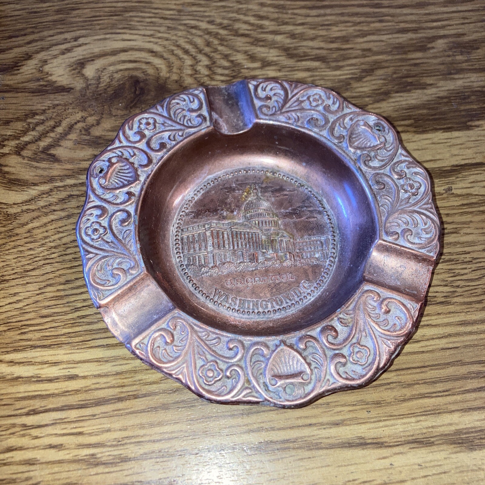 U.S. Capitol Washington DC Vintage Copper Ashtray 5″ Diameter