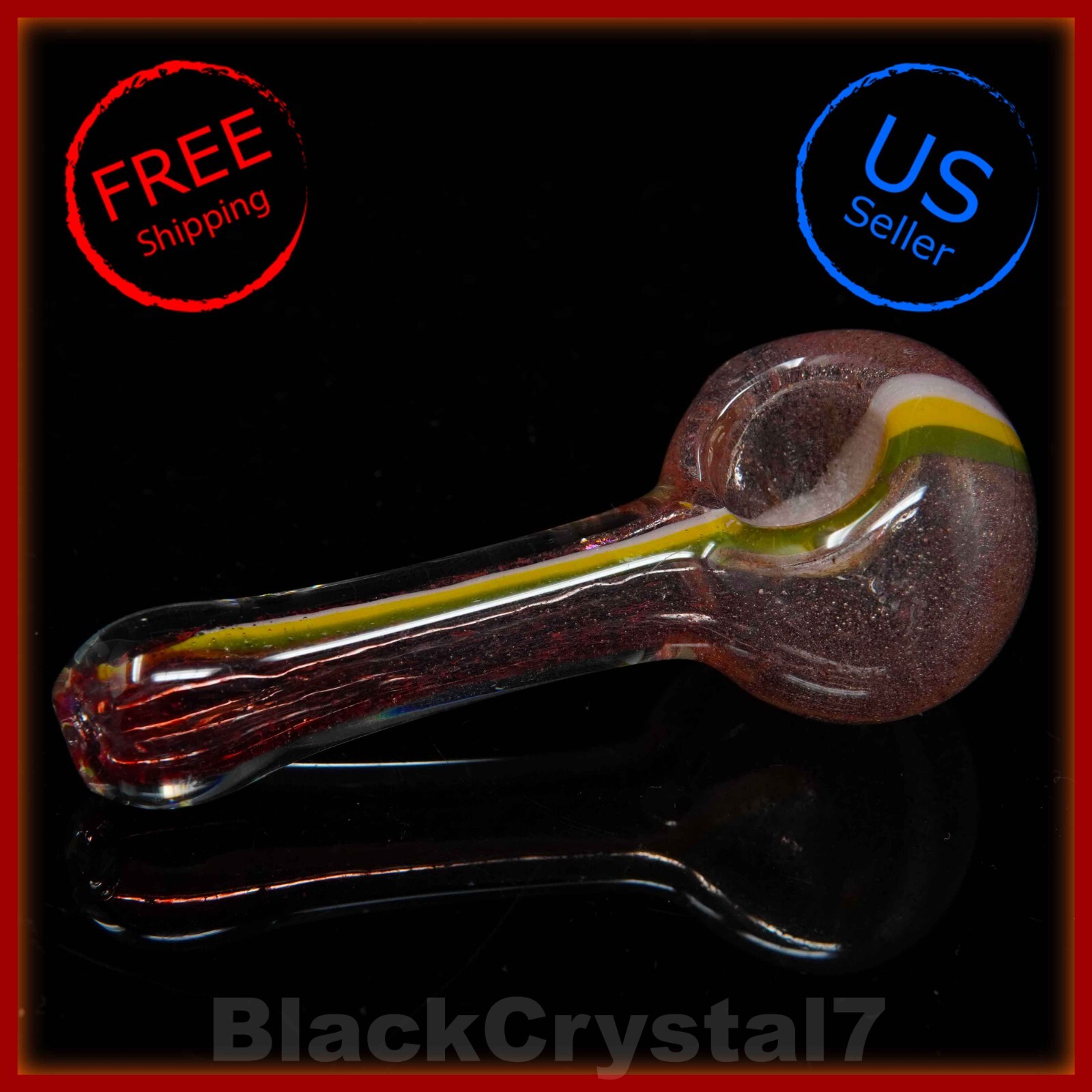 3.5″ Handmade Pocket Straight Blood Red Ghost Tobacco Smoking Bowl Glass Pipes