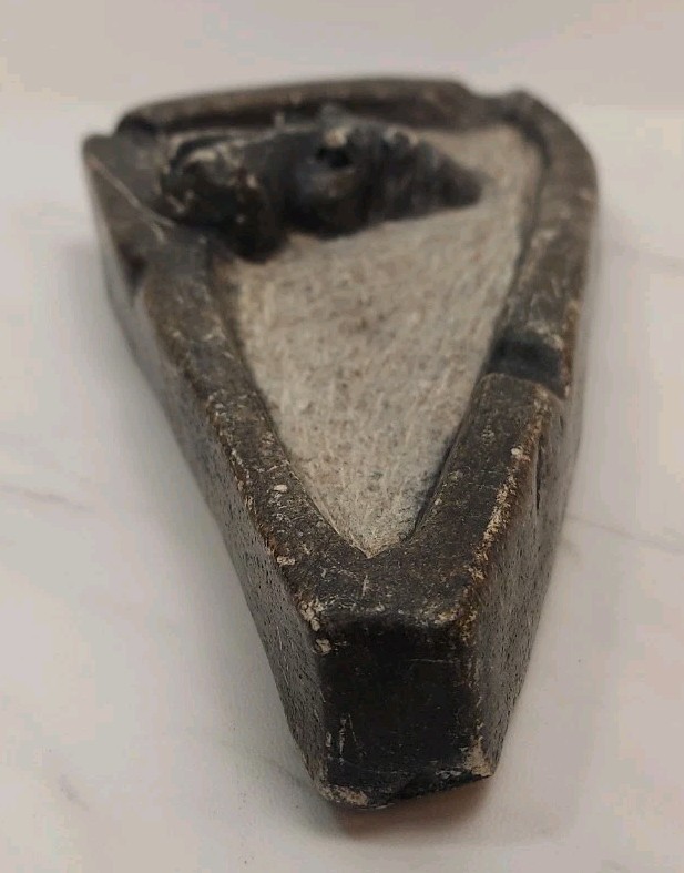 Vintage Hippo Stone Ashtray Money Tray Trinket Hand-Carved Stone Art Sculpture