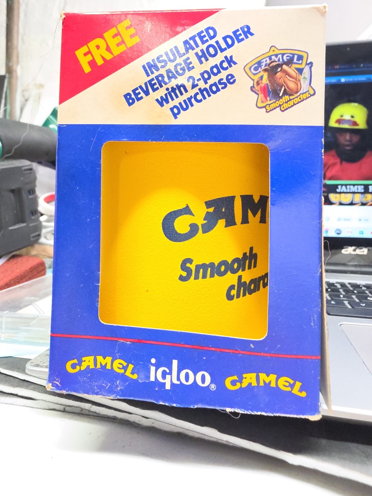Vintage 1989 Joe Camel Smooth Character Igloo Koozie New in Package