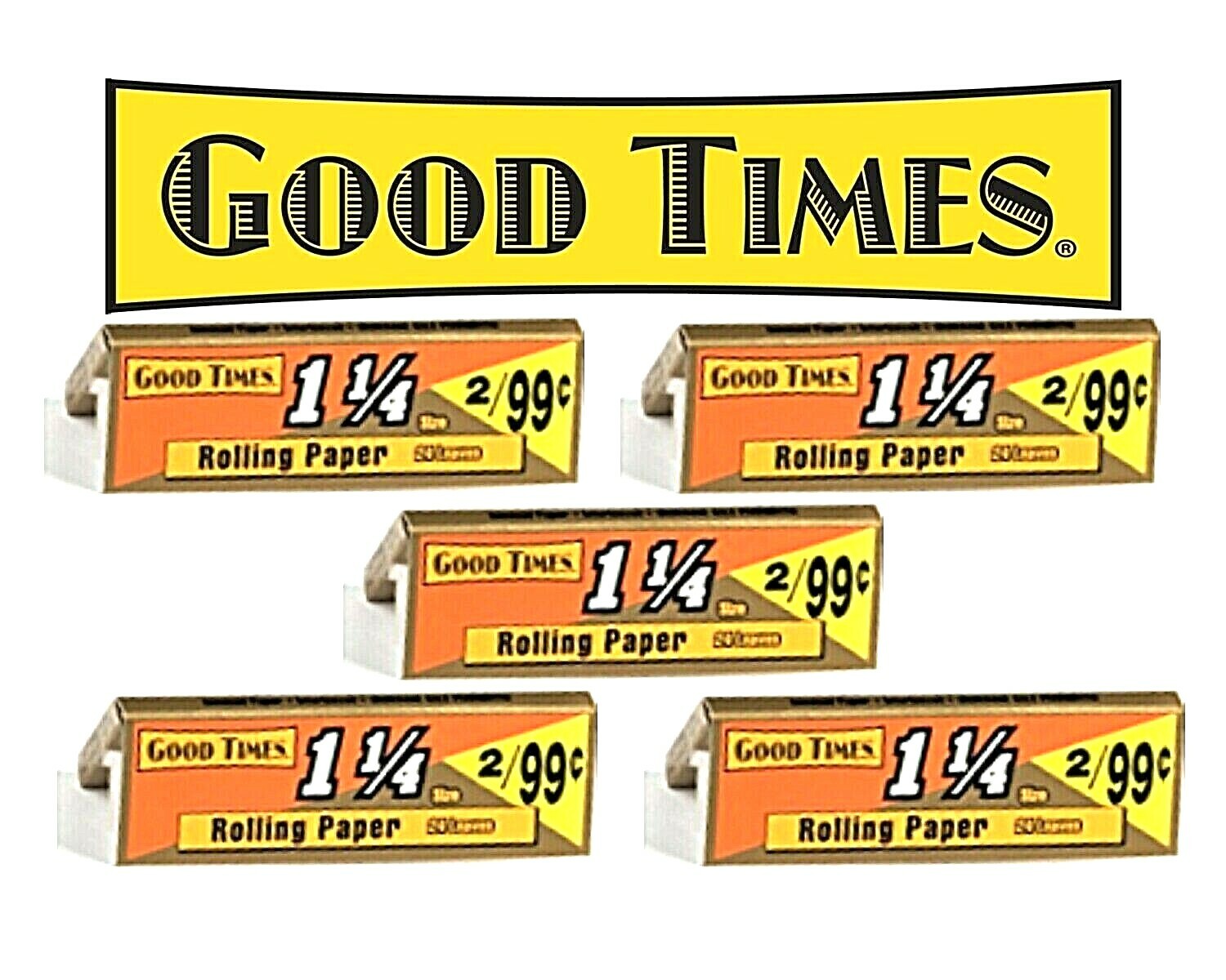 5x Good Times 1 1/4″ 1.25 Rolling Papers GREAT DEAL! 24 Lvs/Pk *USA Shipped*