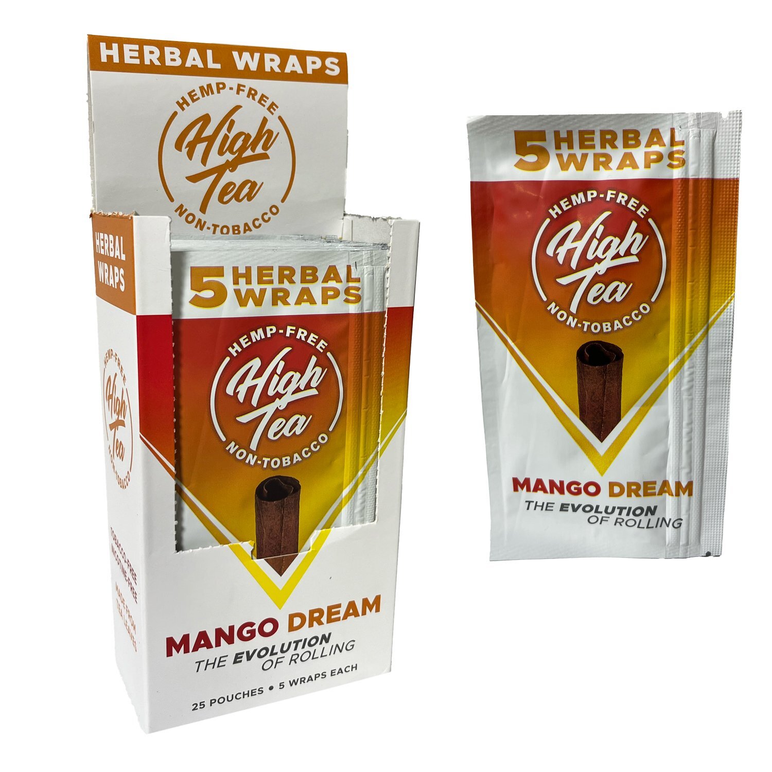 High Tea Non Tobacco All Natural Herbal Smoking Wraps – Mango Dream – 125…