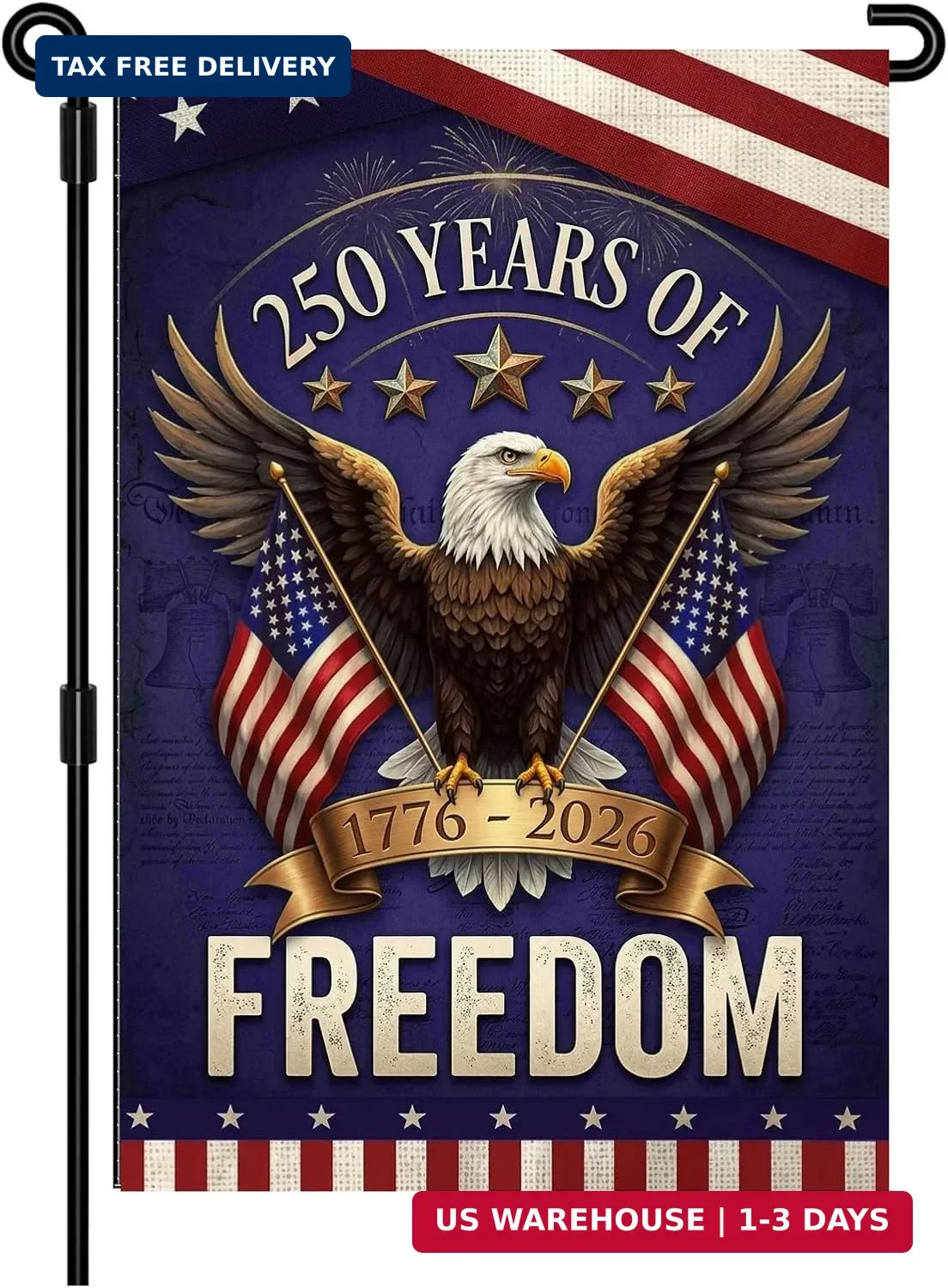 250 Years Anniversary Flag, 250 Anniversary USA Garden Flag Patriotic Banner, Do