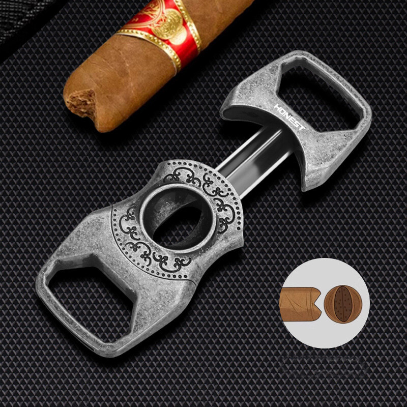 Vintage Cigar Cutter 23MM V-Cut Stainless Steel Premium Guillotine Cigar Tool