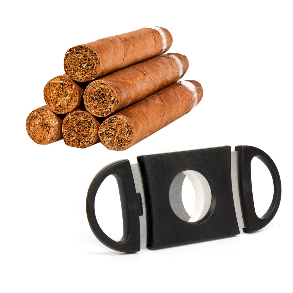 10 x Pocket Cigar Cutter Stainless Steel Double Blades Guillotine Knife Scissors